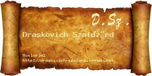 Draskovich Szalárd névjegykártya